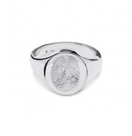 Fingerprint Engraved Signet Ring