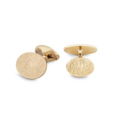 Fingerprint Engraved Bar-clip Cufflinks