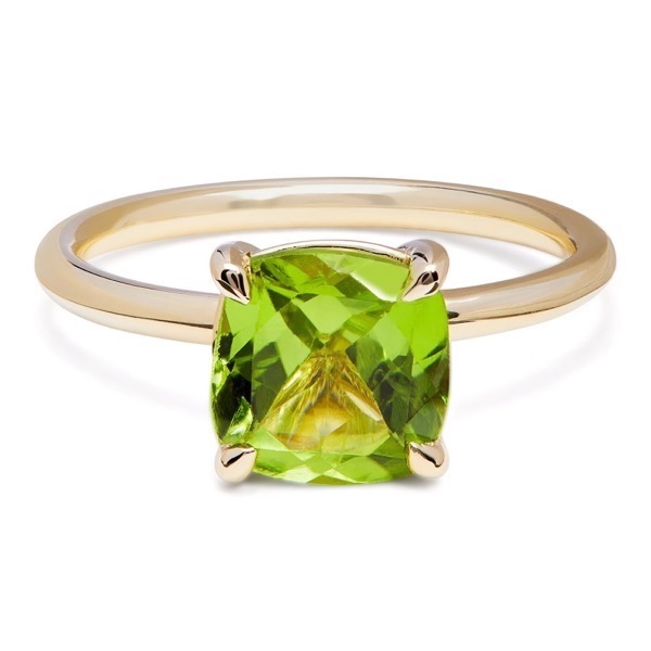 Philippa Herbert & Alexandra Felstead Cocktail Ring with a cushion cut peridot