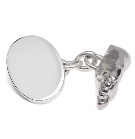 philippa-herbert-silver-chainlink-miniature-foot-cufflink-unengraved