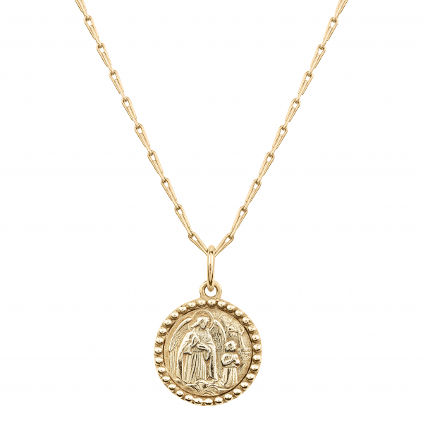 Philippa-Herbert-9kt-Yellow-Gold-Guardian-Angel-charm-on-hayseed-chain