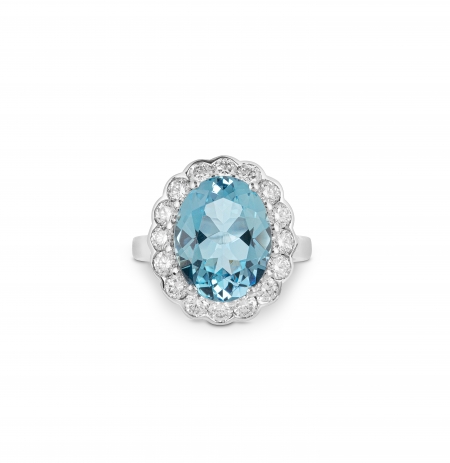 aquamarine and diamond ring