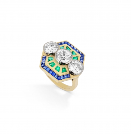 philippa-herbert-solid-18ct-yellow-gold-platinum-old-cut-diamonds-blue-sapphire-emerald-bespoke-engagement-ring