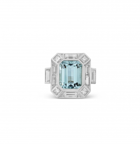 aquamarine and diamond ring