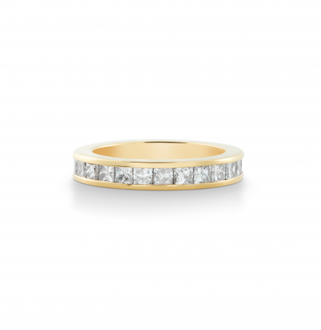 Princess cut channel set full eternity ring