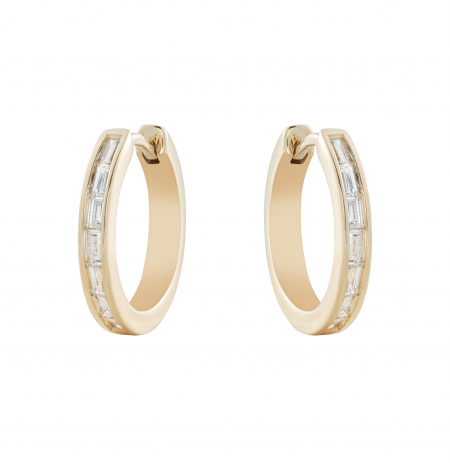 Baguette diamond hoop earrings