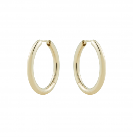 Large plain hoop earrings